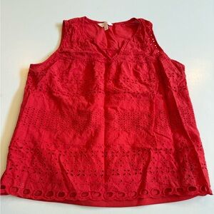 Adiva Vibrant Eyelet Tank Top